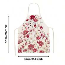1pc Watercolor Wildflower Print Apron - Sleeveless Design, Durable And Comfortable Fit, With Mori Style Pastel Pastoral Pattern, Suitable For Cooking, Baking And Home Cleaning, Household Cleaning, Housework Apron, Home Uniform, Hand-Painted Handmade Gardening Apron, Fun Holiday Gift - Multicolor - View 14