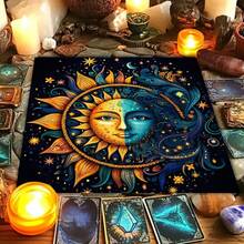 1PC Celestial Tarot Altar Cloth With Mytical 12 Zodiac Signs Design Cloth Tarot Readings, Sun Moon Phase Ceremonies Meditation Spaces Table Cover Elegant Mandala Colorful Stars Design Altar Cloth Signs Oracle Mat Tarot Tablecloth Boho Playmat Cloth - Multicolor - View 6