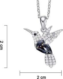 Mayfer |   Collar de plata esterlina .925 para mujer con dije de colibrí decorado con cristal aústriaco - Rojo - Ver 7