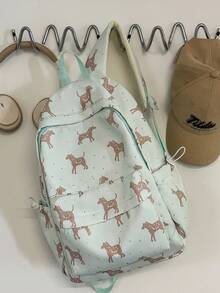 Sac à dos vintage marron clair avec imprimé de cerf, sac à dos scolaire simple et frais pour les adolescents du collège et du lycée, sac de voyage léger pour étudiants - Multicolore - Voir 10