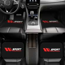 1pc/4pcs Car Floor Mats & Trunk Mats, Car Interior Mats, Car Protection Mats, Polyester Material, Red SPORT Printed Style, Suitable For Truck/Sedan/SUV - Red SPORT - View 9