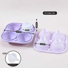 2.5 Inch Large Silicone Ice Ball Mold Tray With Lid And Funnel, Reusable Easy-Release Round Ice Ball Mold, Large Ice Cube Tray, Perfect Gift For Whiskey, Cocktails And Drinks - Multicolor - View 17