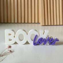 Decoración de libro de 5 pulgadas, accesorio de estantería minimalista moderno, escultura de letra de plástico 3D, adecuado para escritorio de oficina en casa, regalo lindo para amantes de los libros, adecuado para ratones de biblioteca, bibliotecarios, maestros (Negro/Rosa/Rojo), hogar estético - A - Ver 15