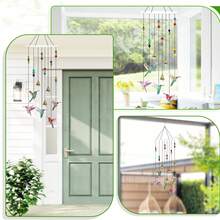 Diamond Painting Wind Chime DIY Diamond Art Kit Adult Double-Sided 5D Hummingbird Craft Hanging, Diamond Art Wind Chime Suitable For Home Yard Garden Window Tree Decoration - A - View 5