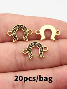 20件 17x12mm 單面花卉馬蹄形連接件，適用於DIY手鍊製作、項鍊製作、珠寶製作、手工藝配件 - 馬蹄鐵連接件 - 查看 12