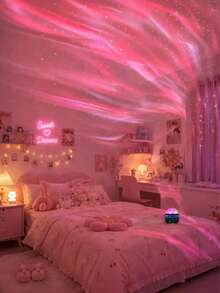 Luz de proyección de aurora LED - Efecto de luces del norte, luz de espectáculo de cambio de color con control remoto, adecuada para dormitorio, sala de estar, oficina y decoración de fiestas, regalo perfecto para adolescentes | Decoración de iluminación alimentada por USB - Multicolor - Ver 8