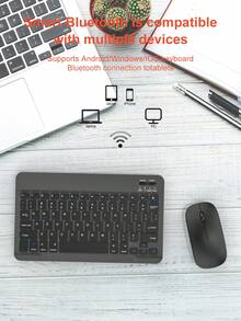 Set Keyboard, Casing Pelindung, dan Mouse yang Dapat Berputar 360°, Kompatibel dengan iPad A16 Generasi ke-11/10/9/8/7/6/5, Air 10.9/11/10.5/9.7 Inci, dan Pro 11 (1/2/3/4); Dilengkapi dengan Slot Pensil Terintegrasi, Keyboard Nirkabel yang Dapat Dilepas (dengan Baterai 150mAh) dan Casing Pelindung Kulit PU - Hitam - Paket Keyboard Putar 360 Derajat Warna Hitam + Casing Pelindung + Mouse - View 8