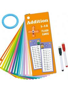 1 Set/2 Sets Multiplication Learning Cards, Division Training Cards, Cognitive Math Cards, Erasable Practice Cards, Reusable Flashcards, Student Learning Cards, 1-12 Addition, Subtraction, Multiplication, Division Practice Cards, Teacher Teaching Tools, Christmas Gift Back To School - Multicolor - View 15