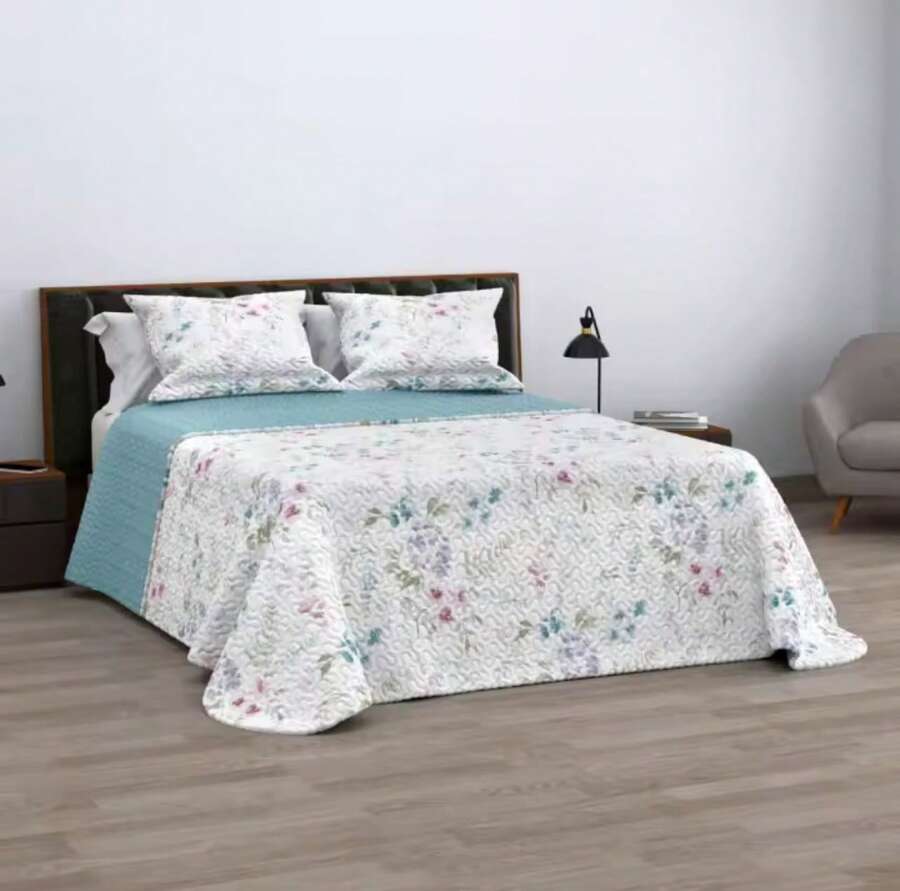 Colcha bouti para Primavera, Verano, otoño e Invierno Incluye fundas de cojín Cama 90cm 105cm 135cm 150cm - Diseño-1 - Ver 1