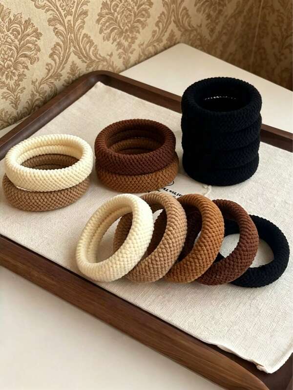 1 Set 20/10/2pcs High Elasticity Thickened & Widened Hair Ties, Women's Hairbands, Suitable For Women's Daily Wear, Perfect For Creating Simple Ponytail, Bun Or Updo Hairstyles. Fashionable & Practical, Showcasing High-End Elegant Elegant; Minimalist & Generous Design