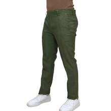 Men's Slim Fit Melange Tailored Trousers - 軍綠色 - 查看 3