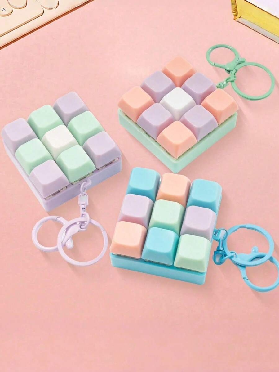 1/3pcs Finger Pressure Sensing Keychain Toy, Stress Relief Fidget Toy, Hobby Collection Party Supplies, Random Color - Regular Model - View 1