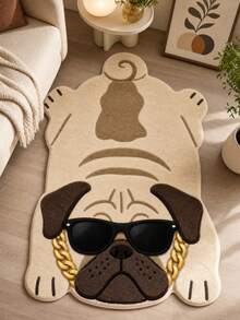 1pc Fashion Glasses Pug Shaped Doormat, Small Rug, Welcome Mat, Carpet, Floor Mat, Outdoor Doormat, Kitchen Rug, Home Decor, Front Door Mat, Bedroom Rug, Outdoor Mat, Home Decor, Area Rug, Garden Rug, Washable Carpet - Multicolor 9 - View 1