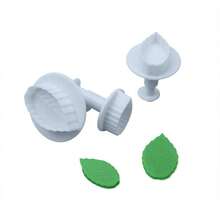 Rose Leaf Clay Plunger Cutters Veined Rose Leaf Cutting Mold Decorating Mold Tools - White - View 8