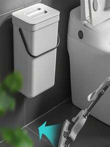 1pc Multi-Function Trash Can, 3L/0.79 Gal Hanging Trash Can, Convenient Kitchen Trash Can, 2-In-1 Wall-Mounted Trash Can, High-Quality Compost Bin, Office Trash Can, Home Supplies, Kitchen Accessories - Multicolor - View 7
