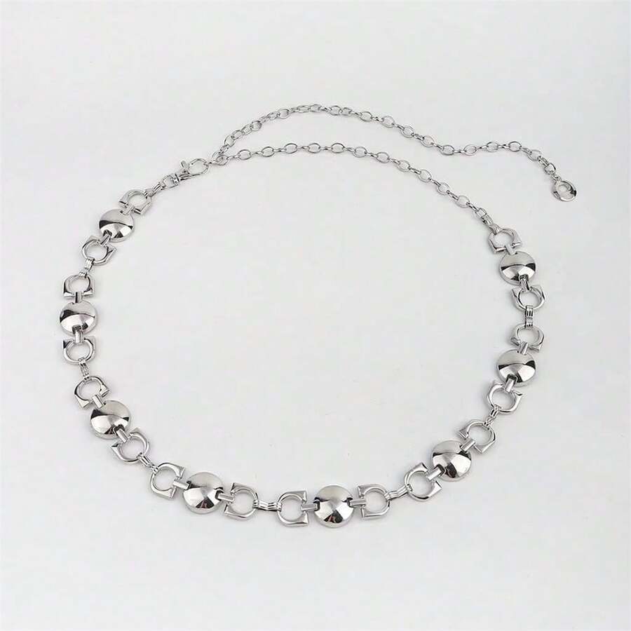 Cadena de Cintura, Joyería Europea y Americana, Cadena de Metal Estilo Hip Hop Punk, Cadena Corporal Geométrica Retro para Damas (Color: E, Talla: 1) (E 1) - E - Ver 1