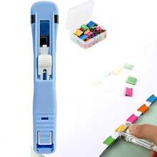 Push Stapler Set With 50 Colorful Metal Clips - Transparent, Removable Clip Pusher For Office And School Supplies - Portable, Easy-To-Use Binder Tool - Sets - View 13
