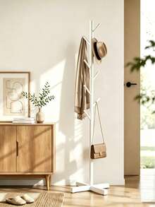 Metal Tree Coat Rack Stand, 9 Hooks Freestanding Clothes Hanger Rack, Modern Entryway Garment Holder, 3 Colors Available White/Black/Gold, Lightweight Floor Coat Stand For Bedroom Hallway Home Decor - Multicolor - View 10