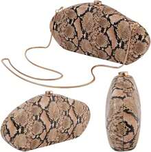 Bolso de mano de piel sintética desmontable con cadena para hombro y noche, bolso de mano para mujer, formal, boda, fiesta, baile de graduación - Un oro Pu - Ver 5