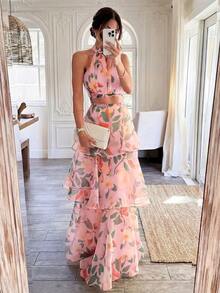 de 2 piezas ligero, esponjoso, elegante, casual, romántico para vacaciones y citas en la playa, conjunto de verano para mujer, atuendos de playa para mujer, atuendos de vacaciones para mujer - Naranja - Ver 13