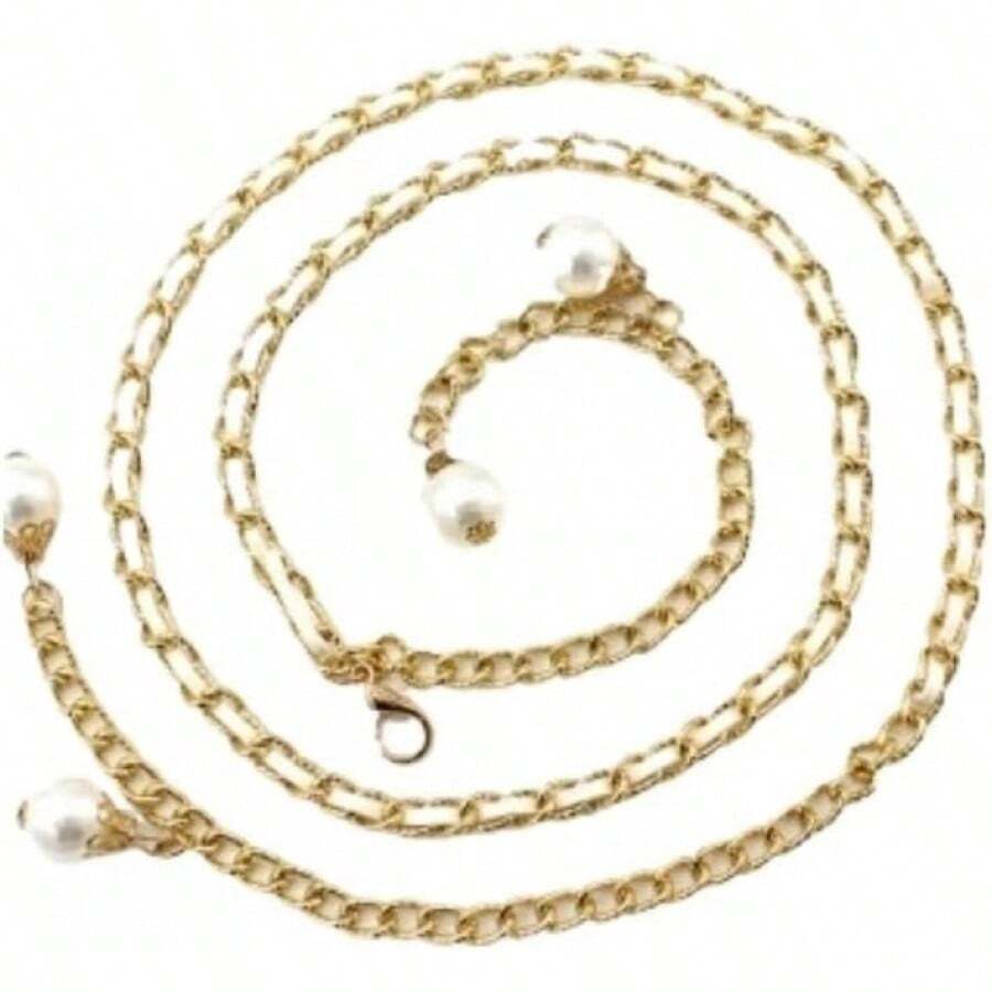 Cinturón Decorativo Delgado para Mujer con Cadena Ajustable y Gancho Metálico - Un color - Ver 1