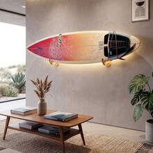2PCS PU Surfboard Wall Mount Rack Set, Multifunctional Wall Storage Holder For Surfboard Longboard Snowboard Wakeboard, Indoor Outdoor U-Bolt Mount Surfboard Storage Rack - Wooden - View 3