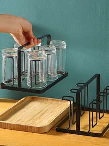 1pc Cup Holder Hanging Cup Drain Rack, Water Cup Storage Rack, Glass Cup Organizer, Cup Hanging Rack, Draining Rack - Drain Rack - View 2