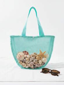 1pc Shell Mesh Bag, Beach Bag, Shell Mesh Storage Bag, Shell Tote Bag, Ideal For Collecting Shells, Beach Toys And Swimming Gear, Essential For Travel, Camping, Beach, Summer, Home Decor, Home Supplies, Family Essentials, Gift For Women, Gift For Men, Gift For Mother, Gift For Father, Gift For Grandfather, Gift For Grandmother - High-quality Storage Bags - View 8