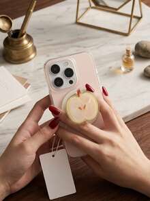 1PC Ins Style Fresh Fruit Oil Painting Banana Apple Pear Magnetic Holder, Suitable For All MagSafe Phone Airbag Holders, Is A Portable And Practical Phone Case Accessory, Compatible With IPhone 11/12/13/14/15/16/17 Models, As Well As Various Apple And Android Phone Cases. It Is A Thoughtful Gift For Birthdays, Anniversaries, Spring And Summer Holidays, And For Family And Friends. - Multicolor - View 4