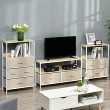 TV Stand Cabinet With 2 Foldable Drawers - Maple Colour - 1 - Ver 7