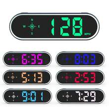 YAIUZGOO Màn hình HUD ô tô hiển thị tốc độ kỹ thuật số KM/H MPH, LED chữ lớn kèm la bàn và thời gian, hiển thị đa màu 7 màu, máy chiếu bảng điều khiển ô tô phổ biến cắm USB dùng ngay, thiết bị lái xe thông minh dễ lắp đặt - A - Xem 7