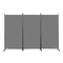 6FT Gray Trifold Foldable Partition Screen, 160g Polyester Cloth With Carbon Steel Frame & Plastic Feet, Privacy Divider For Bedroom Dorm Decor - 1 - View 3