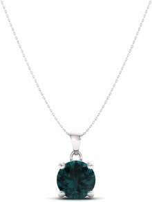 ndere Collar pequeño solitario con piedras preciosas naturales y certificadas en oro blanco de 14 quilates |   Colgante de 0,31 quilates con cadena, Metal, Londres, azul, topacio, oro blanco - 1 - Ver 1