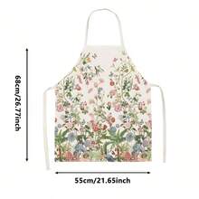 1pc Watercolor Wildflower Print Apron - Sleeveless Design, Durable And Comfortable Fit, With Mori Style Pastel Pastoral Pattern, Suitable For Cooking, Baking And Home Cleaning, Household Cleaning, Housework Apron, Home Uniform, Hand-Painted Handmade Gardening Apron, Fun Holiday Gift - Multicolor - View 13