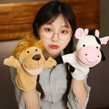 Plush Hand Puppet For Children, Cartoon Character, Interactive Toy For Parents And Children, Small Gift For Family Parties. - Rhino - View 2