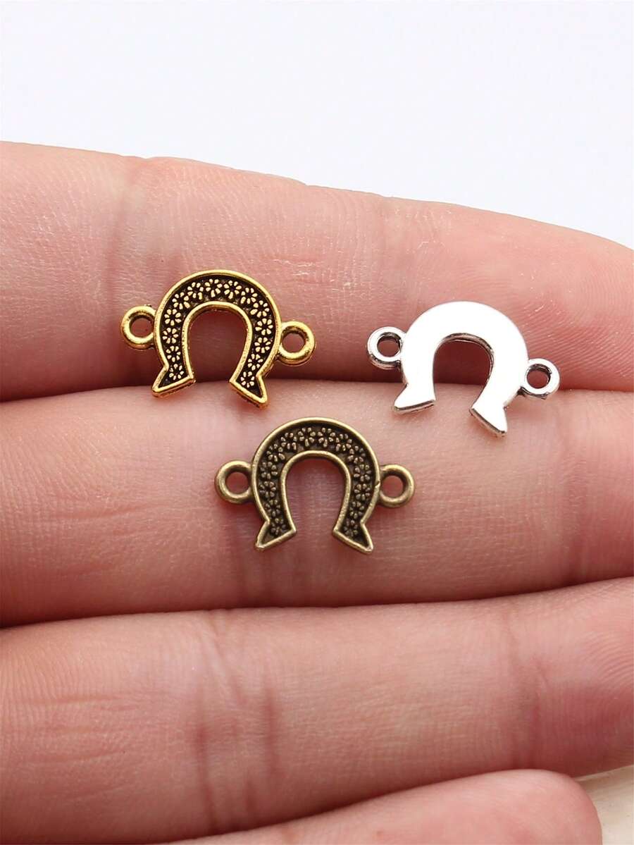 20件 17x12mm 單面花卉馬蹄形連接件,適用於DIY手鍊製作、項鍊製作、珠寶製作、手工藝配件 - 馬蹄鐵連接件 - 查看 1