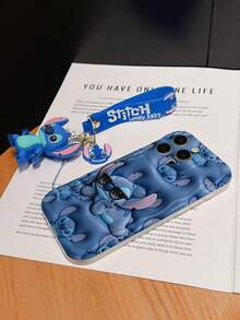 Disney Lilo And Stitch Phone Case : 3D Fluffy Pattern Border Protector Phone Soft Phone Case With A Free Cute Stitch Bracelet Chain Lanyard, Stitch, Lilo, Angel, For Apple 17 Promax 17 Pro 16 15 14 13 12 11 Pro Max XS Max X XR Soft Cover Summer Phone Case - 白色 - 查看 6