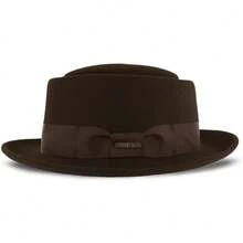 Cranston - Gorro de cerdo de fieltro de lana - Chocolate - Ver 3