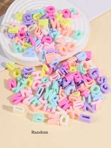 50/100pcs Macaron Color Letter Beads English 3D Letter Pendant Jewelry Accessories (Random Letters) - Multicolor - View 7