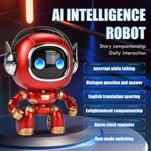 AI Chat Mecha Robot Speaker, Suitable For 14+ Teens, Red & Yellow Color Scheme Headphone Robot, Supports Voice Conversation, Encyclopedia Q&A, Learning Tutoring & Companionship, Fully Articulated Collectible Figure, Cool Headphone Mecha Desktop Decor Gift, Suitable For Young Adults - Multicolor - View 14