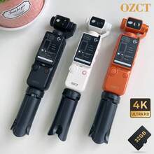 Pocket HD 4K 手持運動攝影機，180° 手動旋轉鏡頭，內建補光燈，自動對焦，2000mAh 長效電池，5MP 像素，適合初學者與青少年的輕巧相機，附 32GB 記憶卡 + 三腳架 + 手持掛繩 + 數據線，適用 Vlog 拍攝、旅行、騎行、滑雪、錄影，輕巧便攜耐用（無人臉追蹤拍攝） - 查看 3