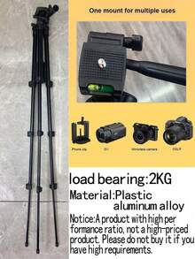 Multifunctional Portable Camera Tripod With Wireless Remote Control + Phone Holder + Carrying Bag, Suitable For Phone/Camera/ - Black - View 4