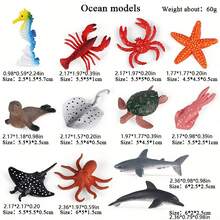 12pcs Set Realistic Ocean Animal Decor Shark Seahorse Crab Sea Turtle Whale Solid Durable Plastic Home Outdoor Decoration Ocean Environment Knowledge Christmas Halloween - Multicolor - View 5