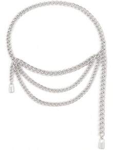 Cadena de Cintura, Cinturón de Moda, Colgante Punk, Cadena de Cintura Alta, Color Oro y Plata, Joyería Corporal Sexy, Accesorios de Ropa de Moda para Mujer - Dorado - Ver 9