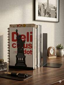 1Pc Creative Metal Bookend, Multiple Styles Statue Of Liberty, Guangzhou Landmark & Prayer Hall Designs, Black Wrought Iron Sturdy Anti-Slip Book Holder, Decor For Thick Books, Perfect Desk Ornament & Holiday Gift For Study, Kitchen And Office. - Multicolor - View 7
