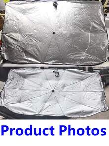 Summer Car Sun Shade Umbrella, Anti-UV Titanium Silver Sunshade, Windshield Sunshade Board For Car Interior, Heat Insulation And Light Blocking Sunshade Mat, Car Sun Umbrella - A - View 4