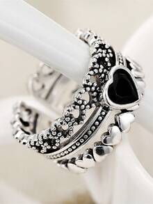 1pc Charming Heart-Shaped Ring, Suitable For Women To Wear, Suitable For Wedding, Engagement, Anniversary Party, Valentine's Day Gift - 1# - View 7