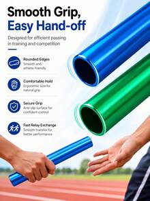 Testigo de relevos de aleación de aluminio reforzado, testigo de relevos chapado en oro, adecuado para competición y entrenamiento - Multicolor - Ver 9