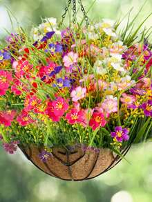 15/10/5/1pc Thickened Dynamic Style, Colorful Artificial Flowers Outdoor Decor, UV-Resistant Plastic Artificial Shrubs, Suitable For Indoor/Outdoor Home Garden, Windowsill, Porch And Flower Pots, Ideal Decorative Plants For Spring And Summer - 15pcs/Thickened Dynamic Style - View 1