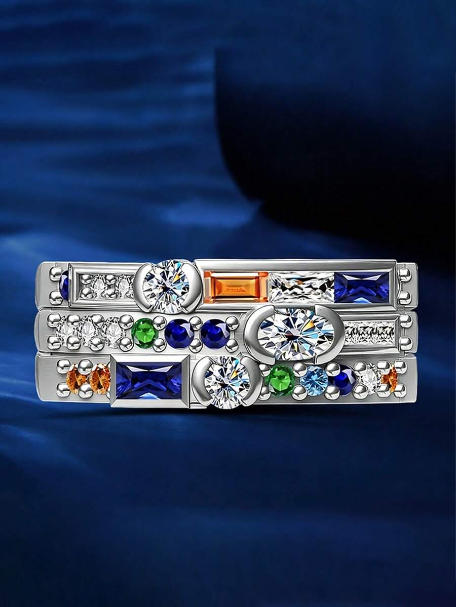 1pc Charming Cubic Zirconia Ring, Suitable For Women To Wear, Suitable For Wedding, Engagement, Anniversary Party, Valentine's Day Gift - 1# - View 1
